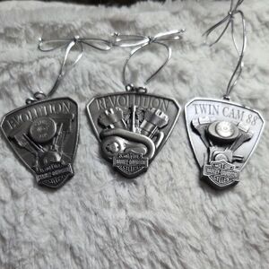 Harley-Davidson 2001 Season's Greetings Pewter Engine Ornament Set
